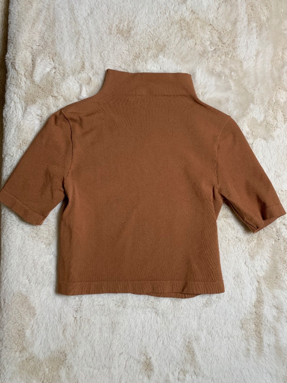 Mock neck tank in tan/brown